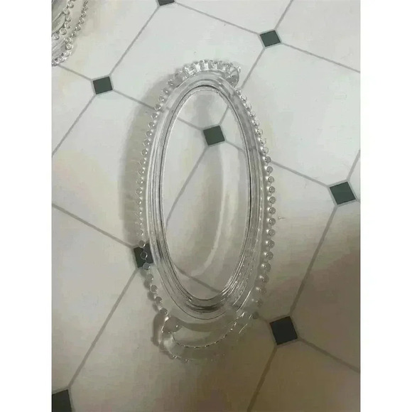 Vintage Imperial Glass Candlewick Oval Celery Dish with Handles 10" - Picture 2 of 8